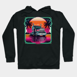 Semi truck retro driver Hoodie